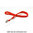 Cordón rojo tubo poliéster 12mm largo 86 cm con pinza cocodrilo BYTB-12CC