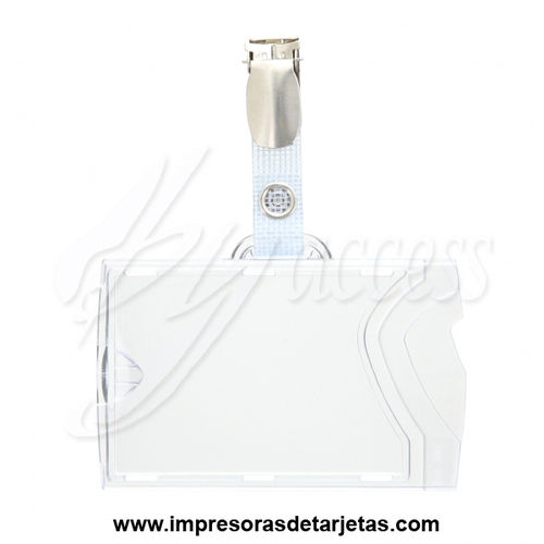 Porta tarjetas policarbonato con pinza bretelle BYX-48H