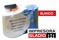 Cinta Gladio monocromo blanco 1.000 impresiones