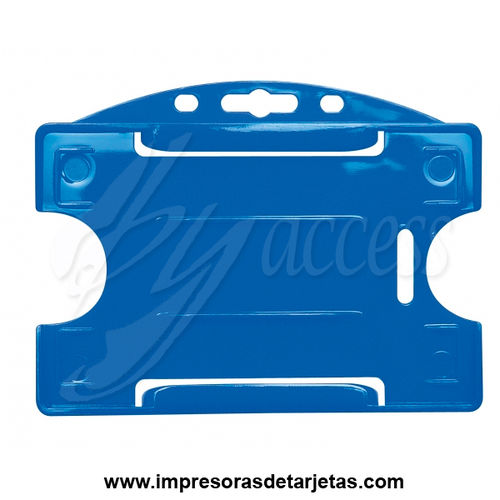 Porta tarjetas rígido azul horizontal BYP-64H