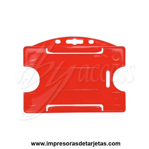 Porta tarjetas rígido rojo horizontal BYP-64H
