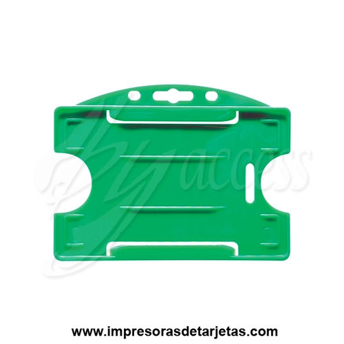 Porta tarjetas rígido verde horizontal BYP-64H