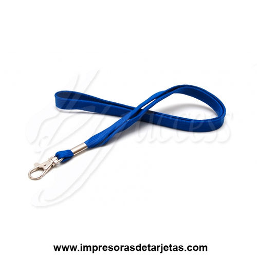 Cordón tubo poliester 12mm azul royal con crochet niquelado BYTB-12CN