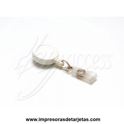 Yo-yo extensible cordón 72cm blanco sujeción clip metálico BYS-940