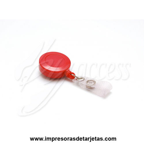 Yo-yo extensible cordón 72cm rojo sujeción clip metálico BYS-940