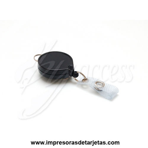 Yo-yo extensible cordón 72cm negro sujeción clip metálico BYS-960